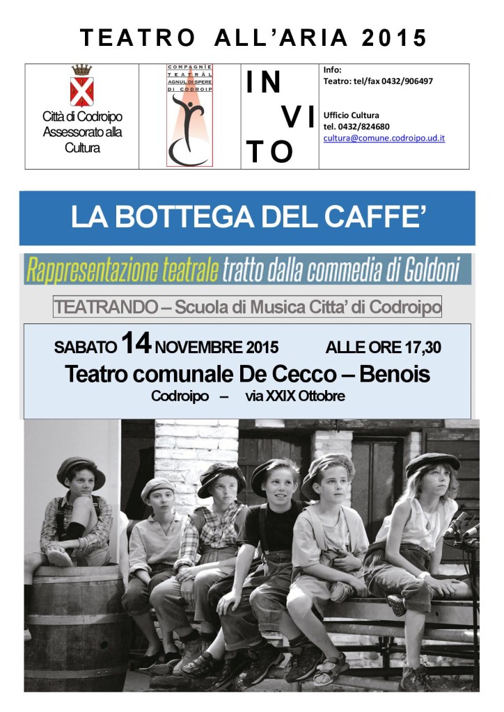 flyer LA BOTTEGA DEL CAFFE 14 NOV 2015