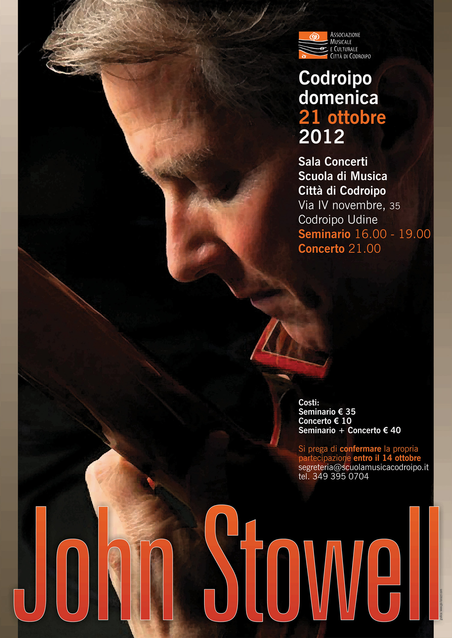 21 ottobre: seminario e concerto con John Stowell