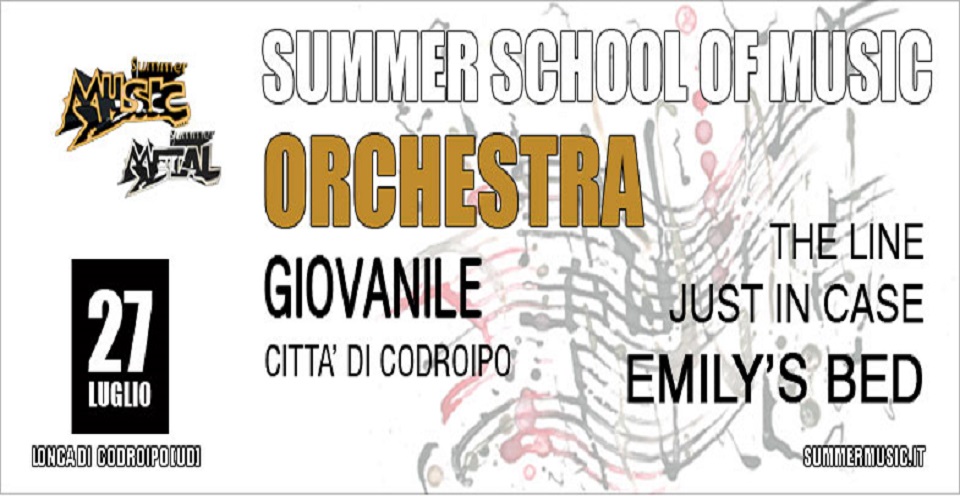 DOMENICA 27 LUGLIO ORE 19.00 – LONCA DI CODROIPO: L’ORCHESTRA GIOVANILE A SUMMER MUSIC!