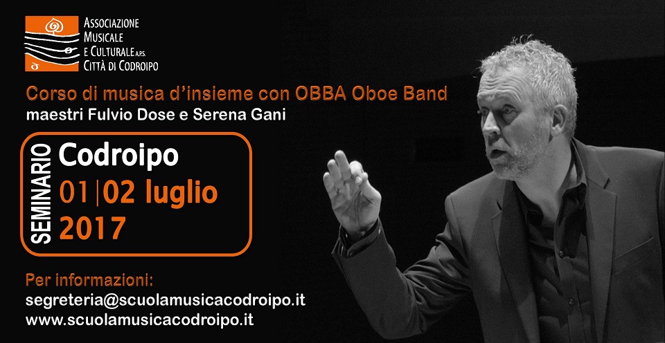 1 e 2 luglio 2017: Corso di musica d’insieme con OBBA oboe band
