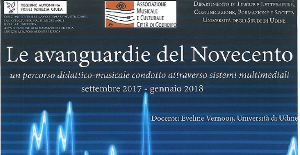 Sabato 17 giugno 2017 alle 15.30 nella Sala concerti della Scuola di Musica, presentazione del corso “Le avanguardie del Novecento. Un percorso didattico-musicale condotto attraverso sistemi multimediali”
