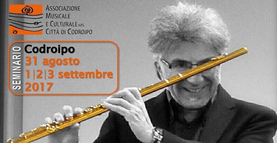 31 agosto e 1-3 settembre 2017: seminario di flauto con Claudio Montafia
