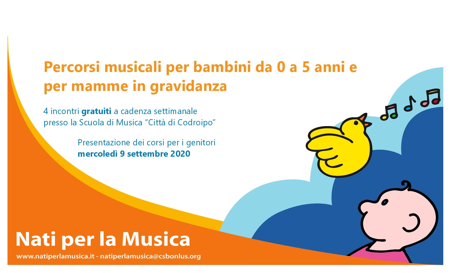 9 settembre 2020 – presentazione “Percorsi musicali per bambini da 0 a 5 anni e per mamme in gravidanza”