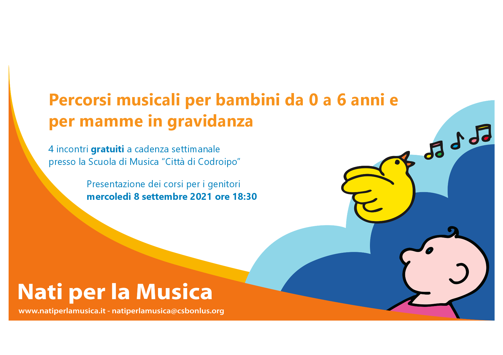 8 settembre 2021 – presentazione “Percorsi musicali per bambini da 0 a 5 anni e per mamme in gravidanza”