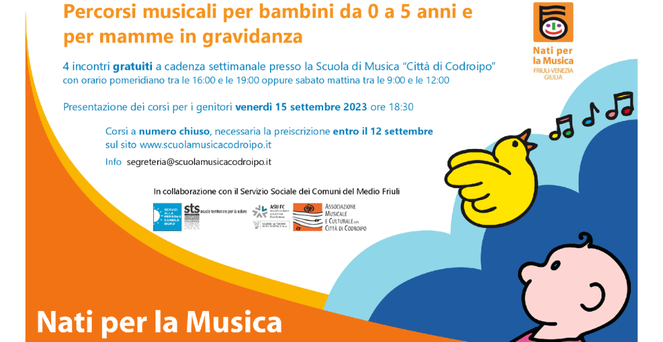 15 settembre 2023 – presentazione “Percorsi musicali per bambini da 0 a 5 anni e per mamme in gravidanza”
